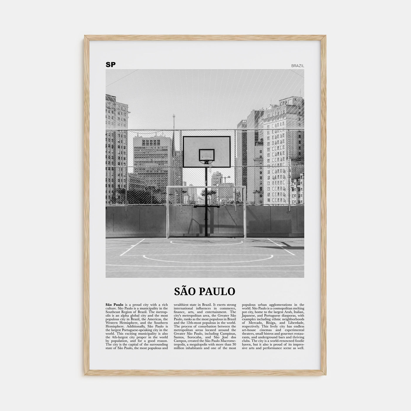 São Paulo Travel B&W No 4 Poster