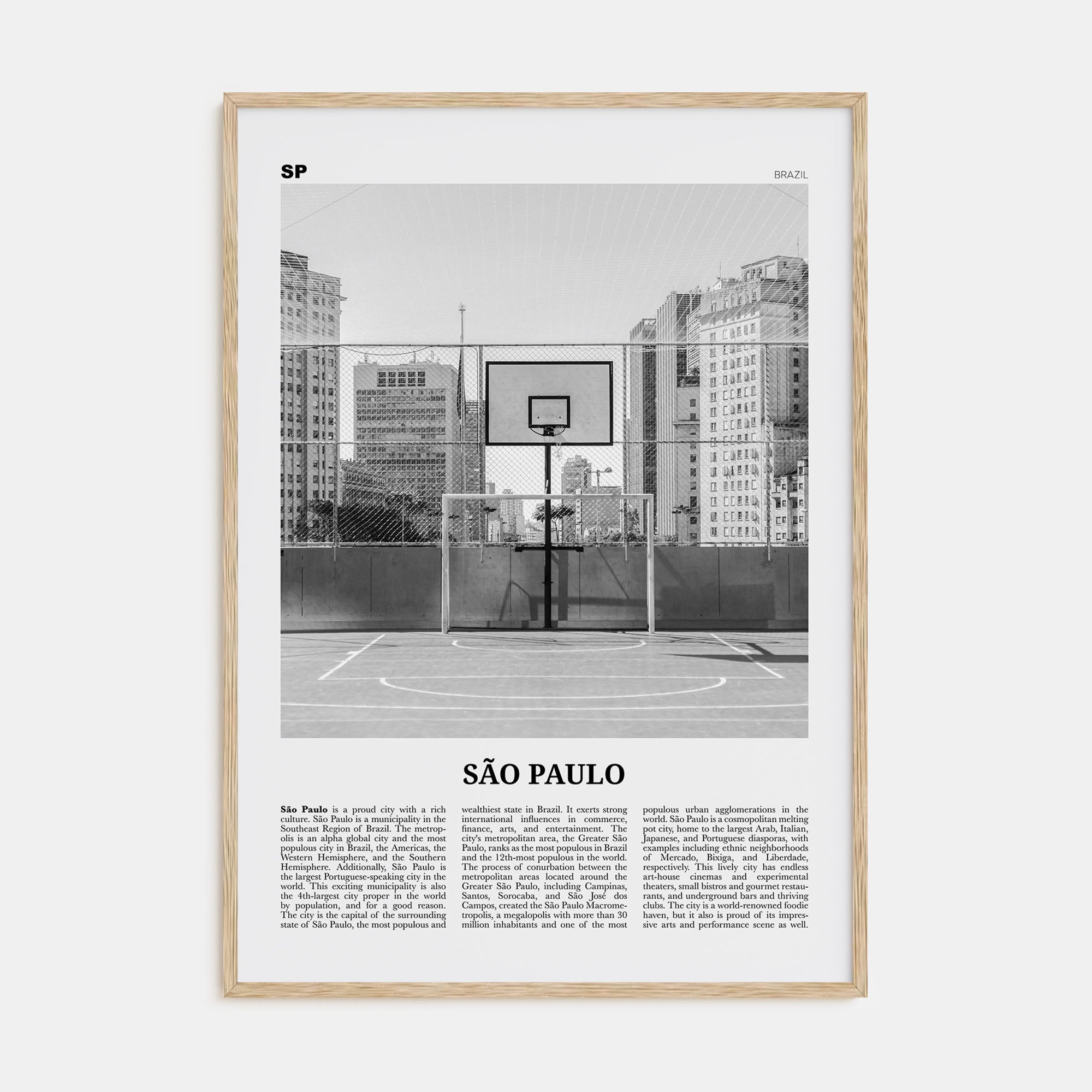 São Paulo Travel B&W No 4 Poster
