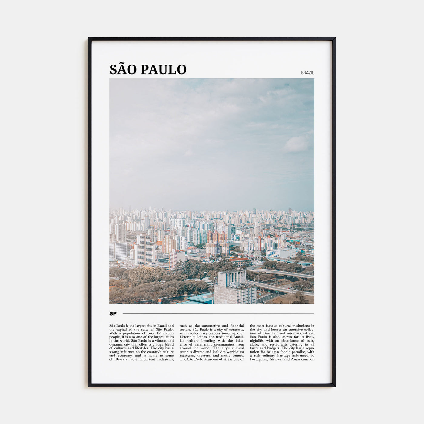São Paulo Travel Color No 1 Poster