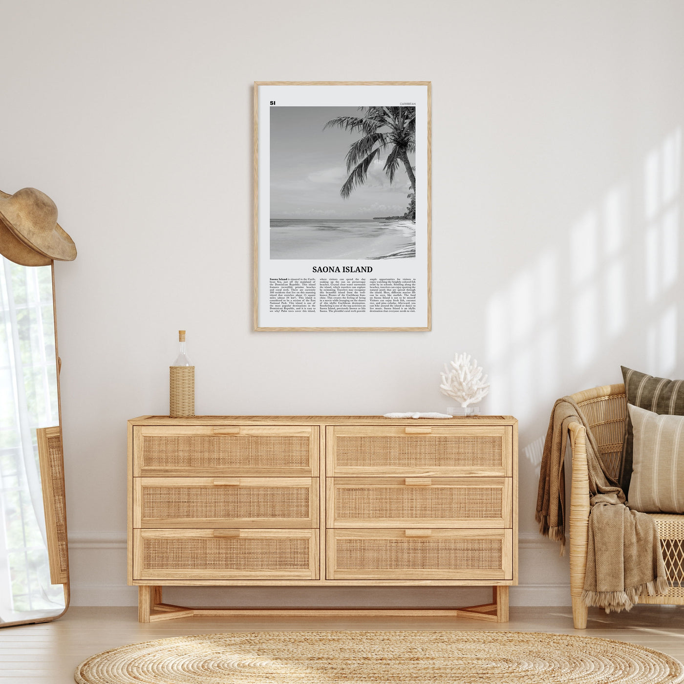 Saona Island Travel B&W Poster