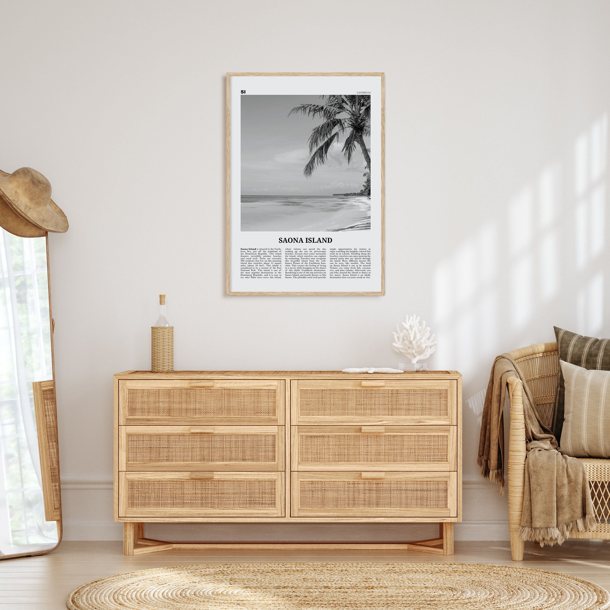 Saona Island Travel B&W Poster