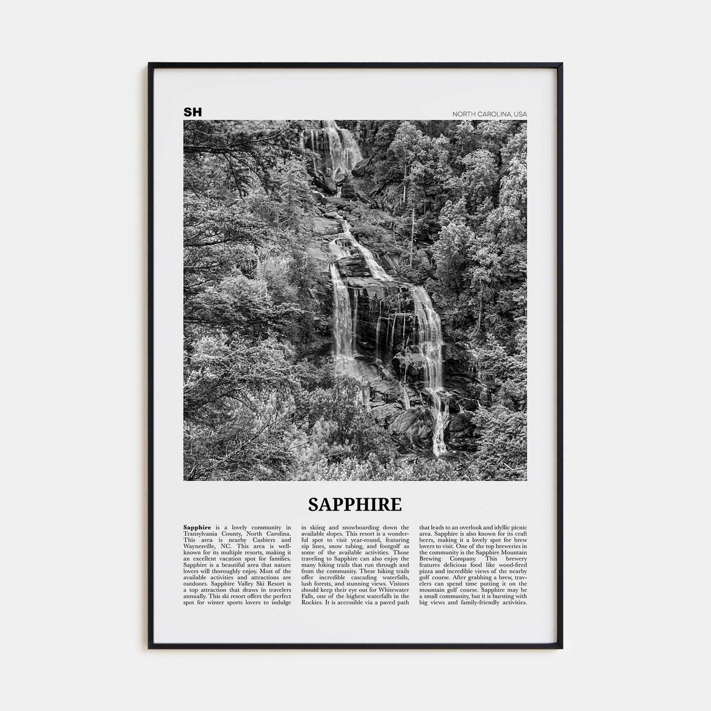 Sapphire Travel B&W Poster