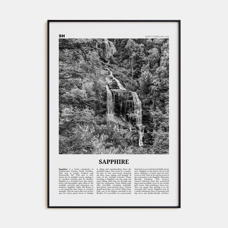 Sapphire Travel B&W Poster