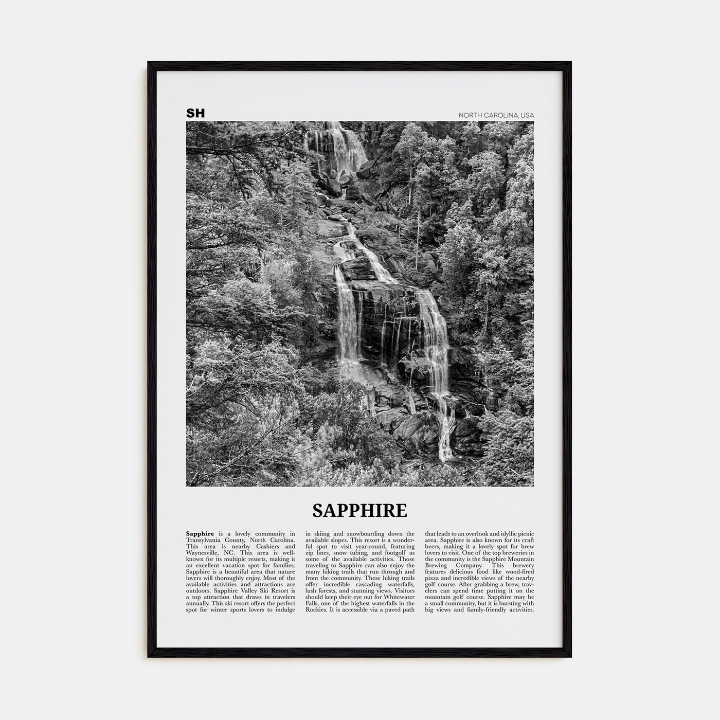 Sapphire Travel B&W Poster