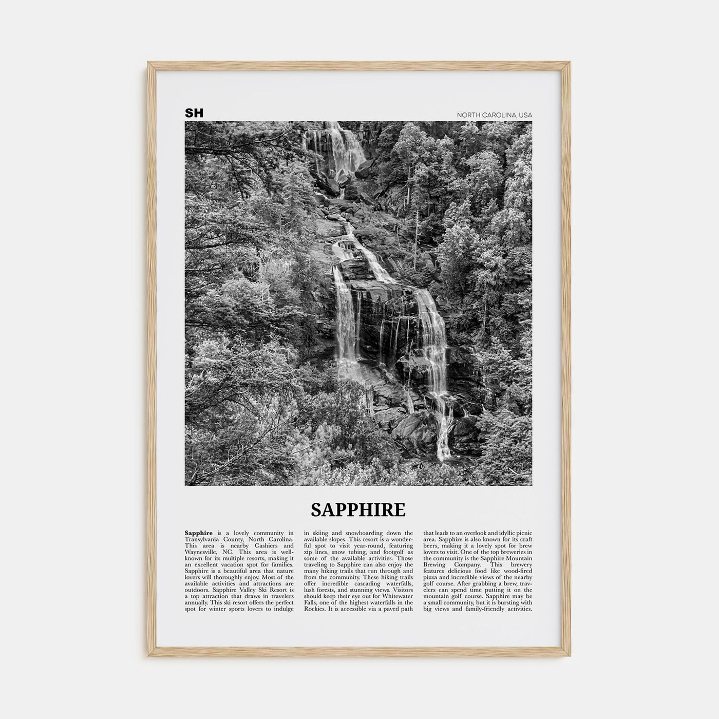 Sapphire Travel B&W Poster