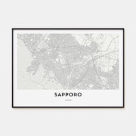 Sapporo Map Landscape Poster