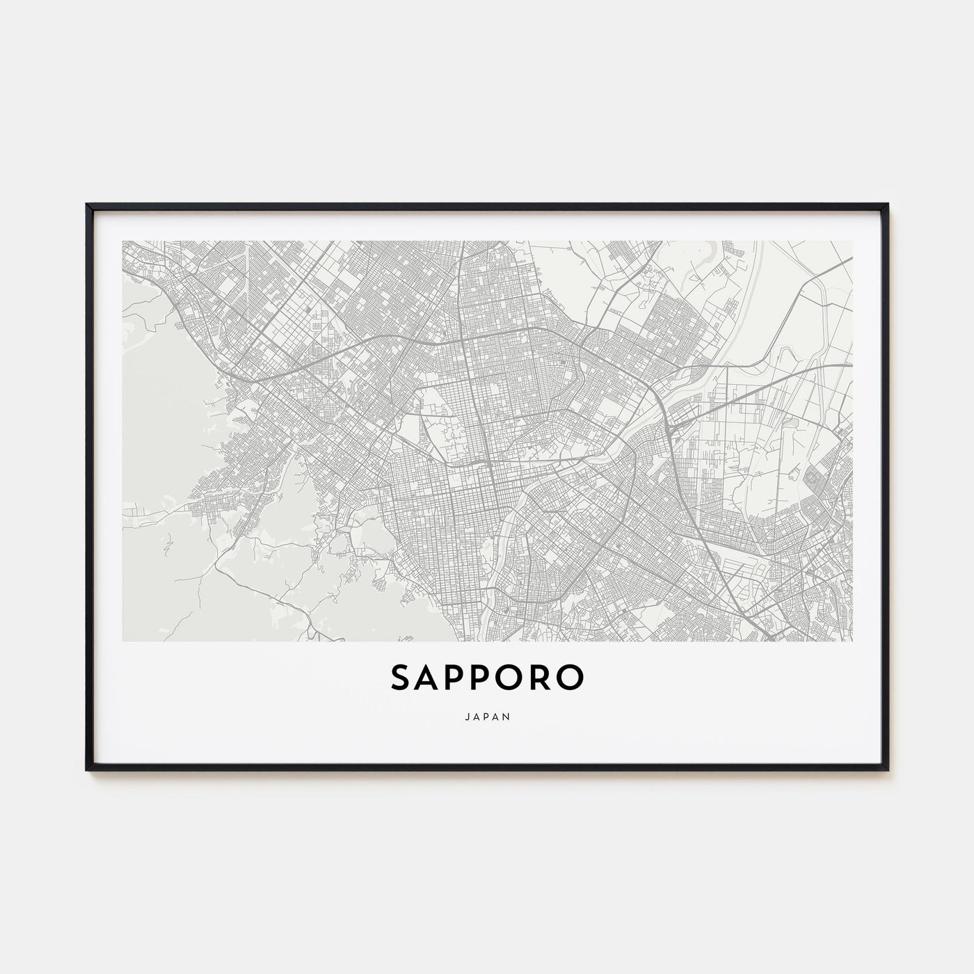 Sapporo Map Landscape Poster