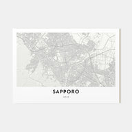 Sapporo Map Landscape Poster