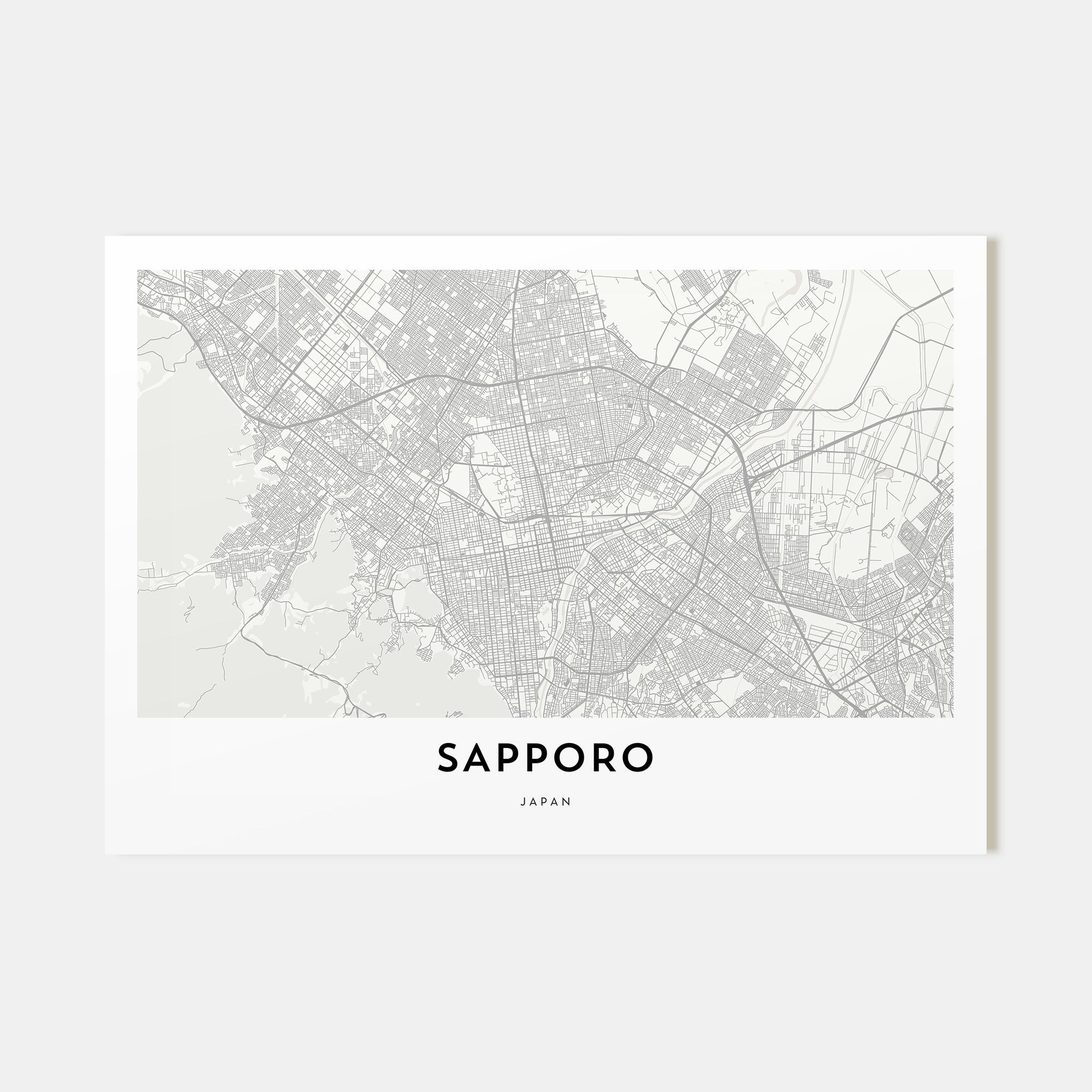 Sapporo Map Landscape Poster