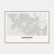 Sapporo Map Landscape Poster