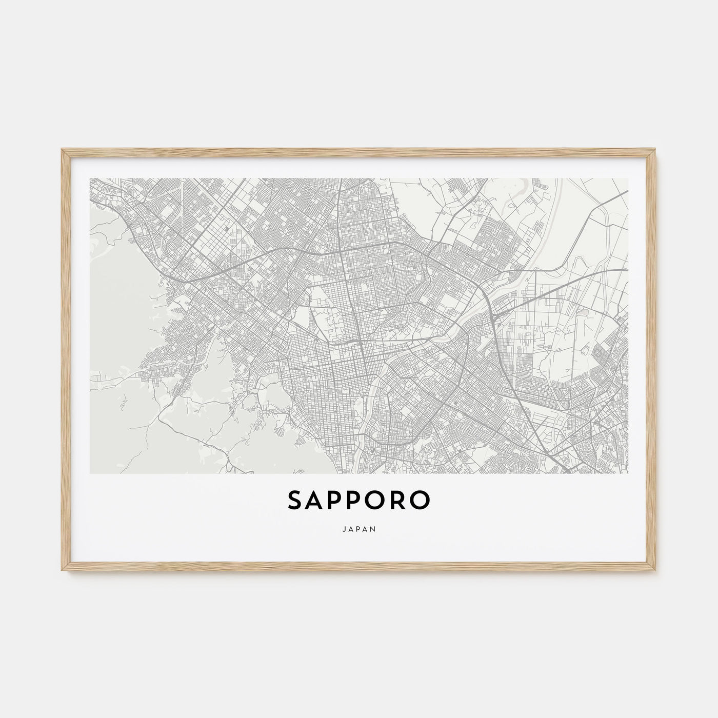 Sapporo Map Landscape Poster