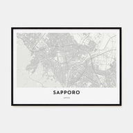 Sapporo Map Landscape Poster