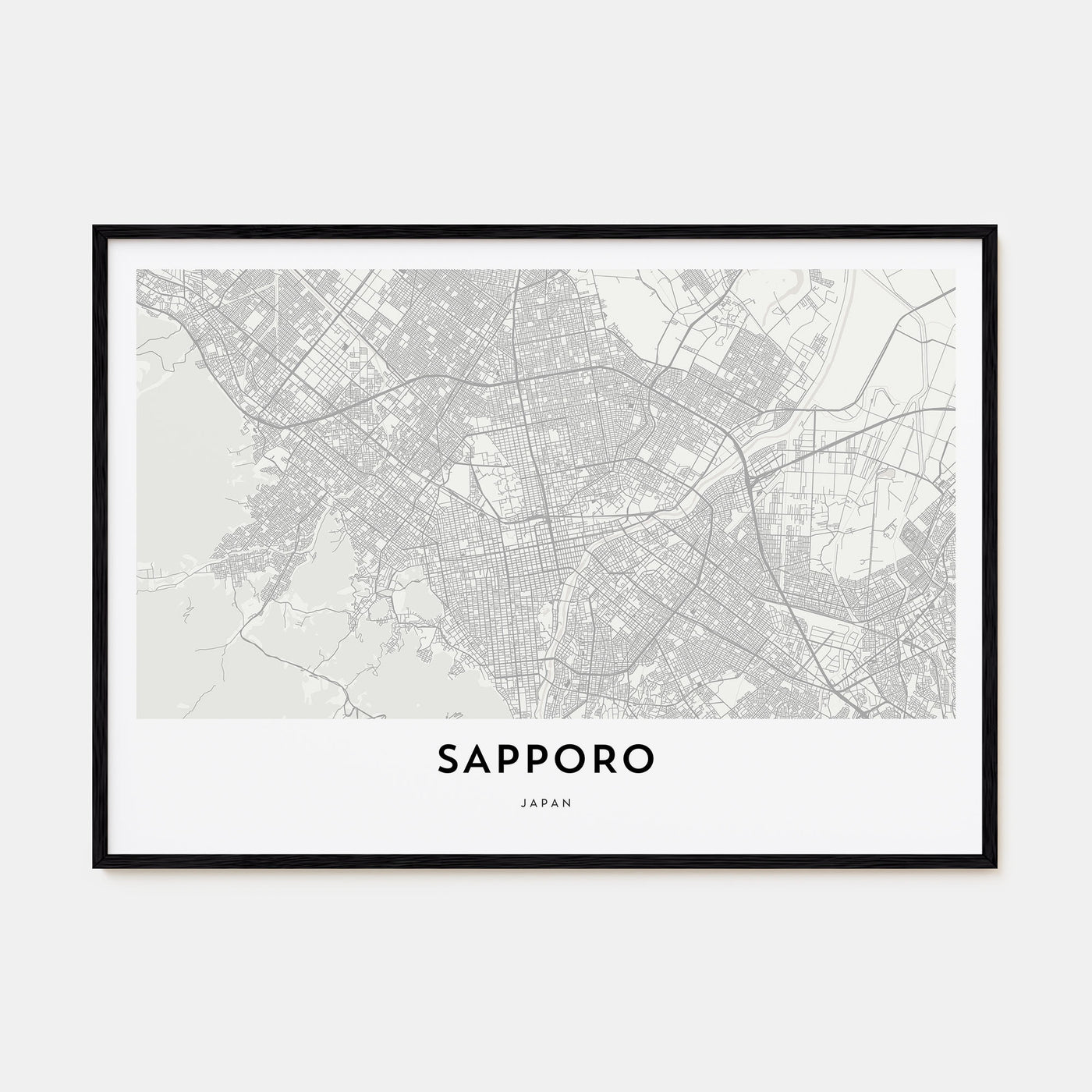 Sapporo Map Landscape Poster