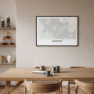 Sapporo Map Landscape Poster