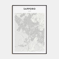 Sapporo Map Portrait Poster