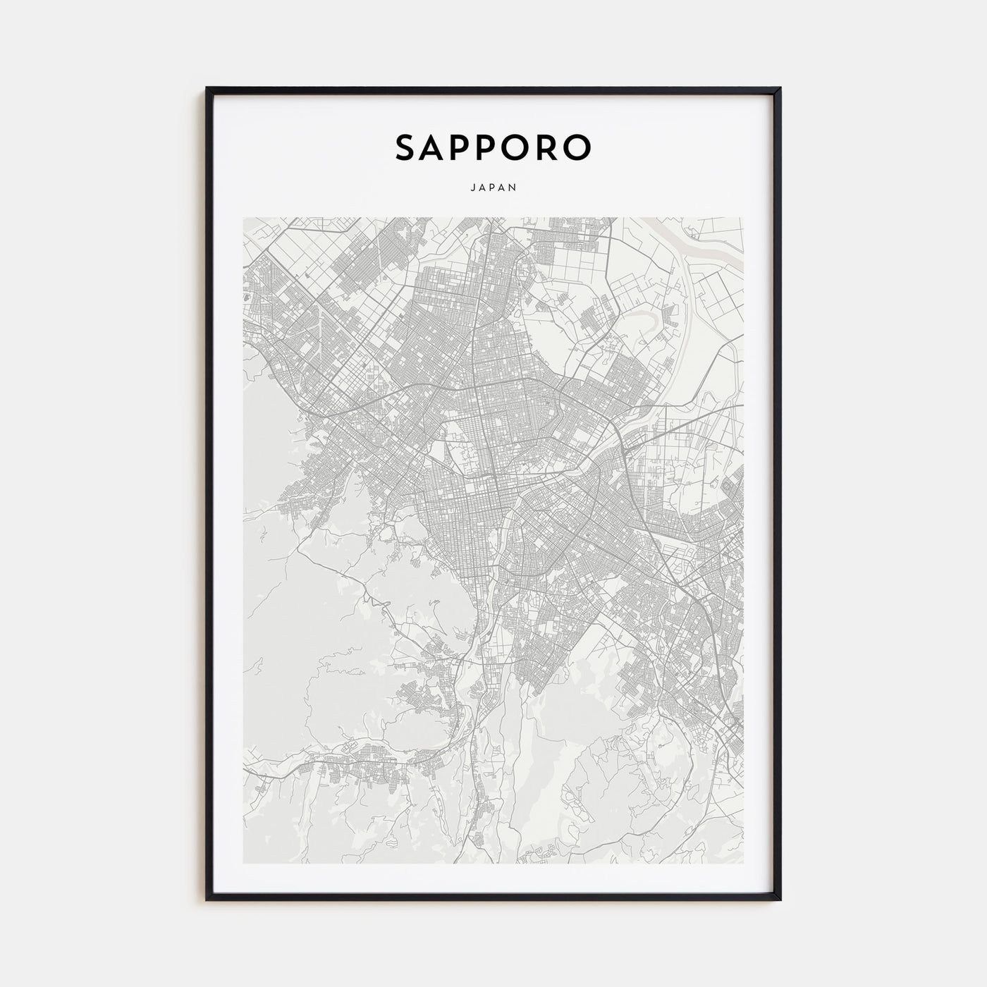 Sapporo Map Portrait Poster