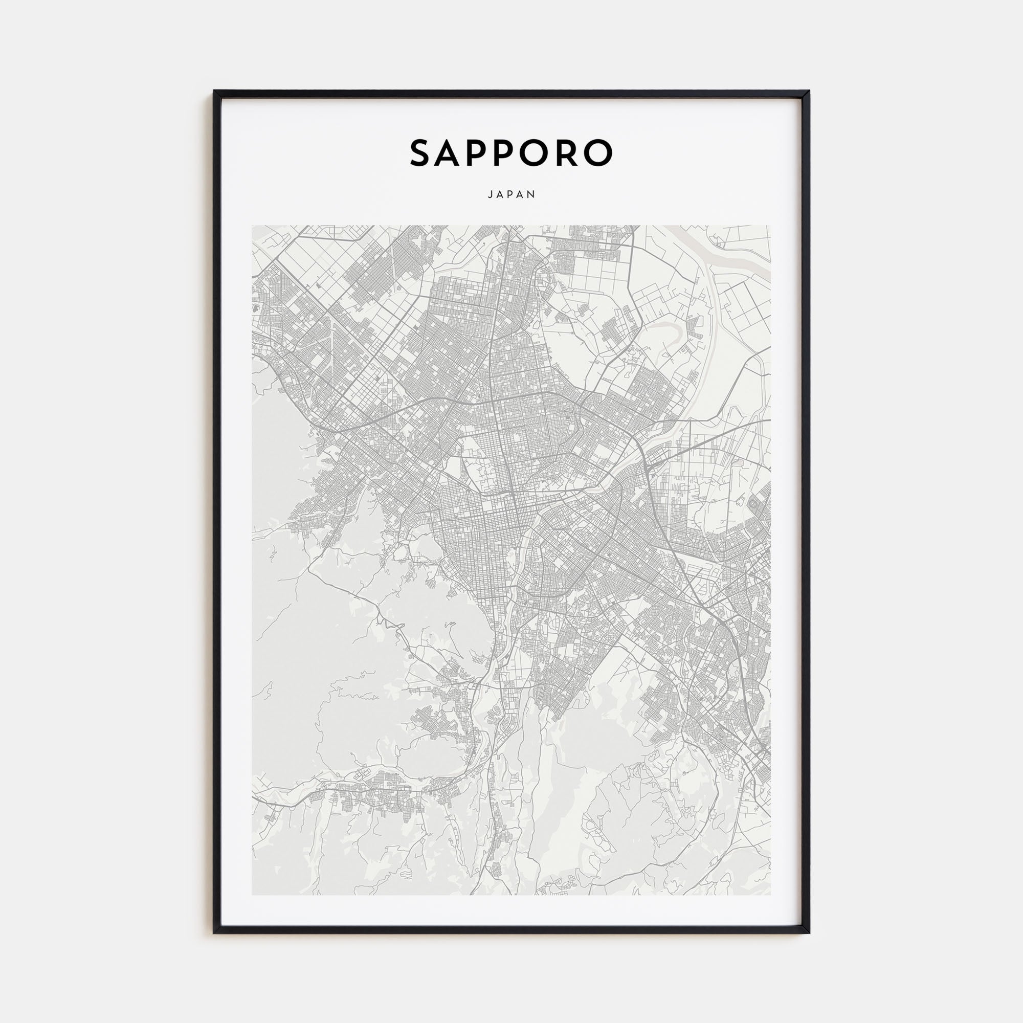 Sapporo Map Portrait Poster