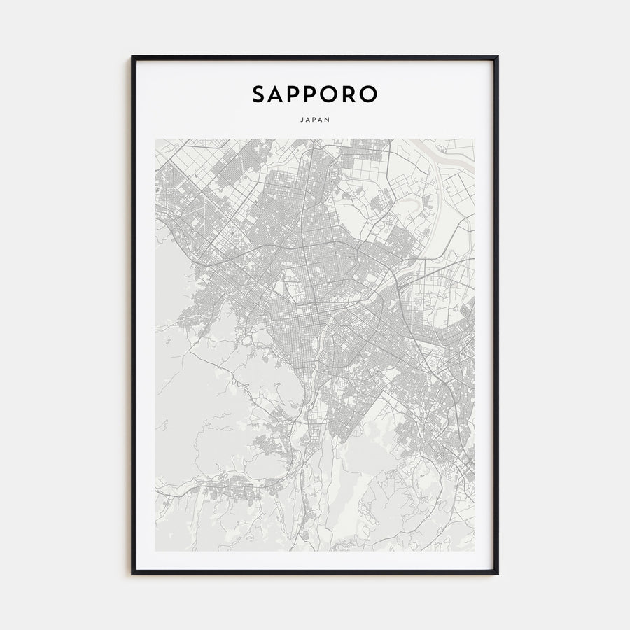 Sapporo Map Portrait Poster
