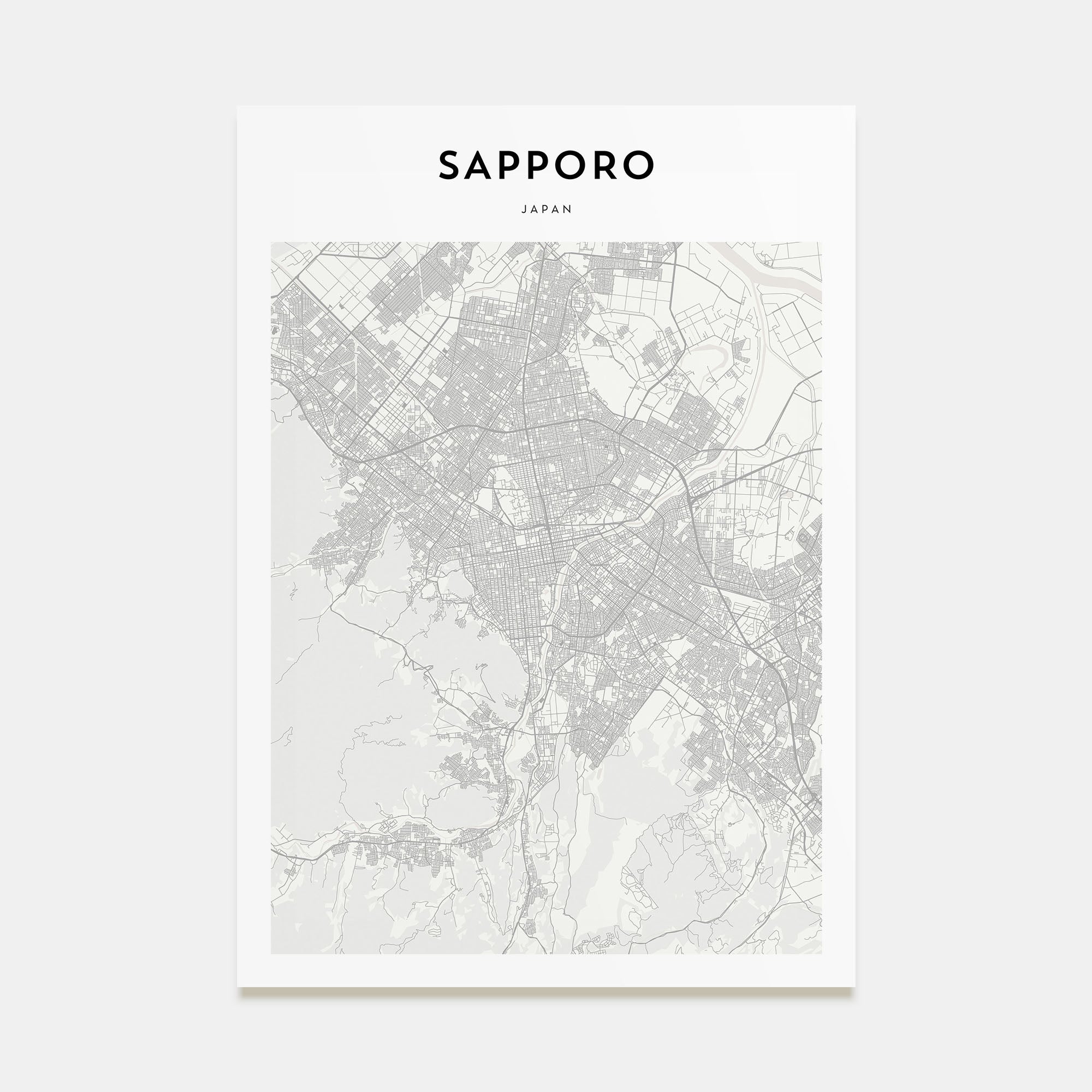 Sapporo Map Portrait Poster