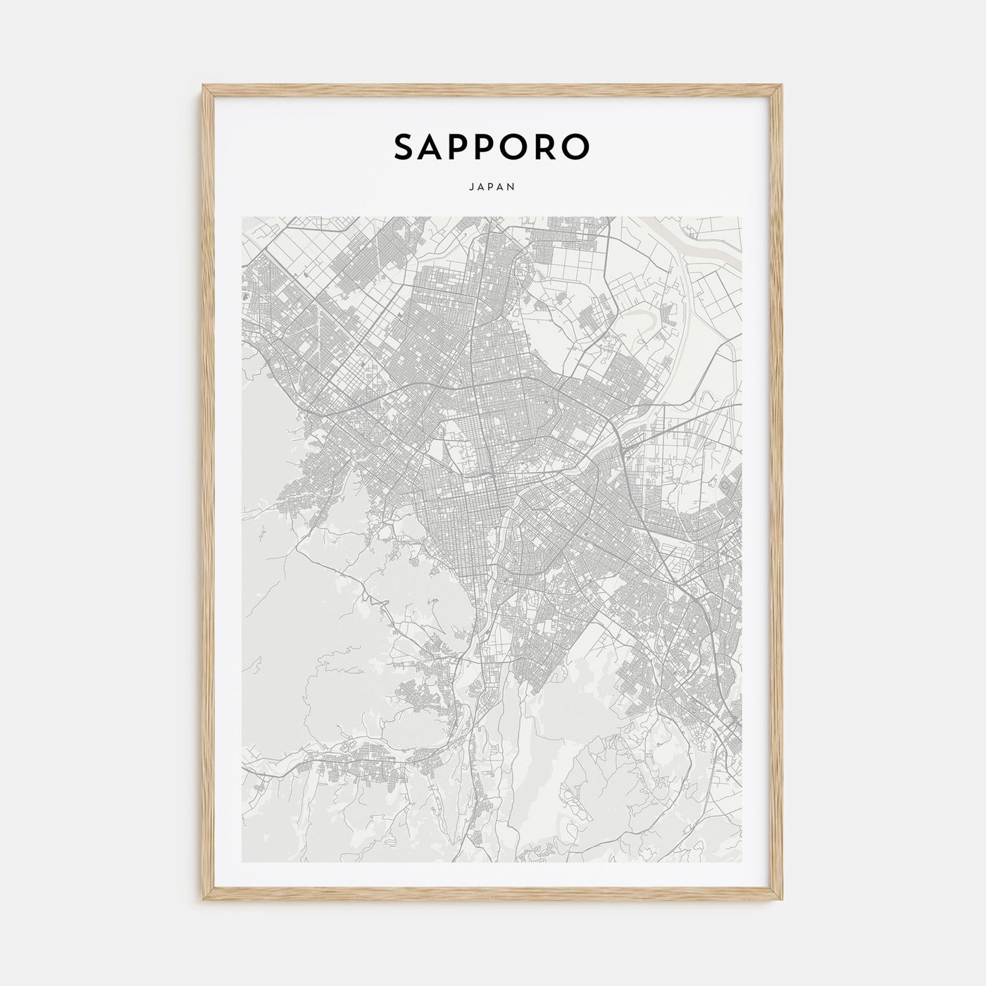 Sapporo Map Portrait Poster