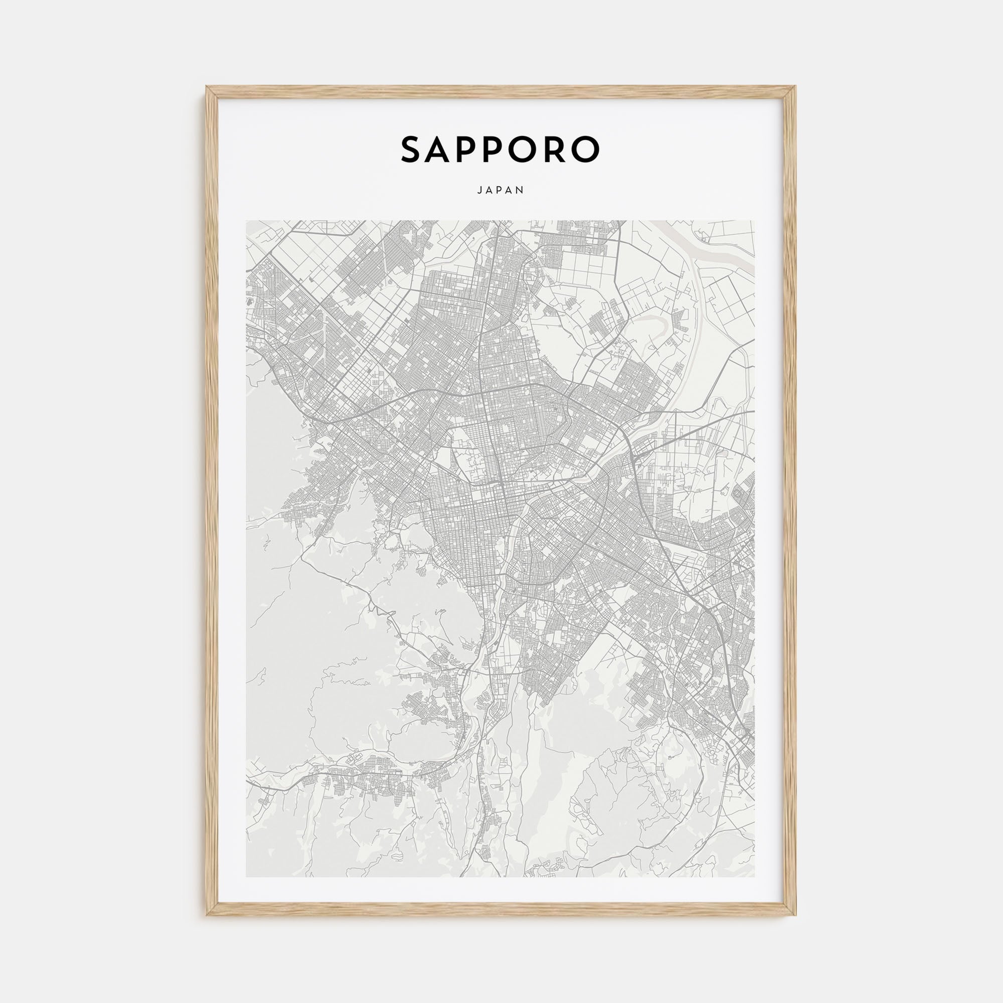 Sapporo Map Portrait Poster