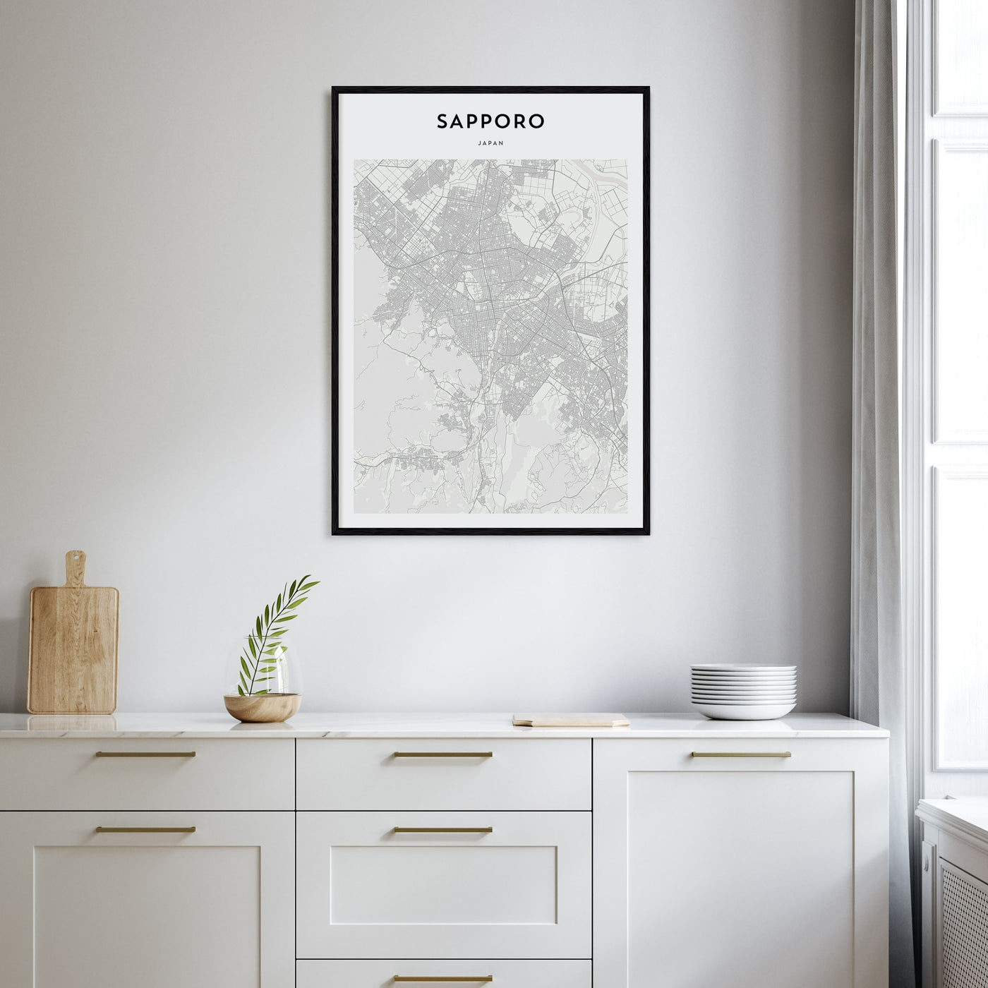 Sapporo Map Portrait Poster
