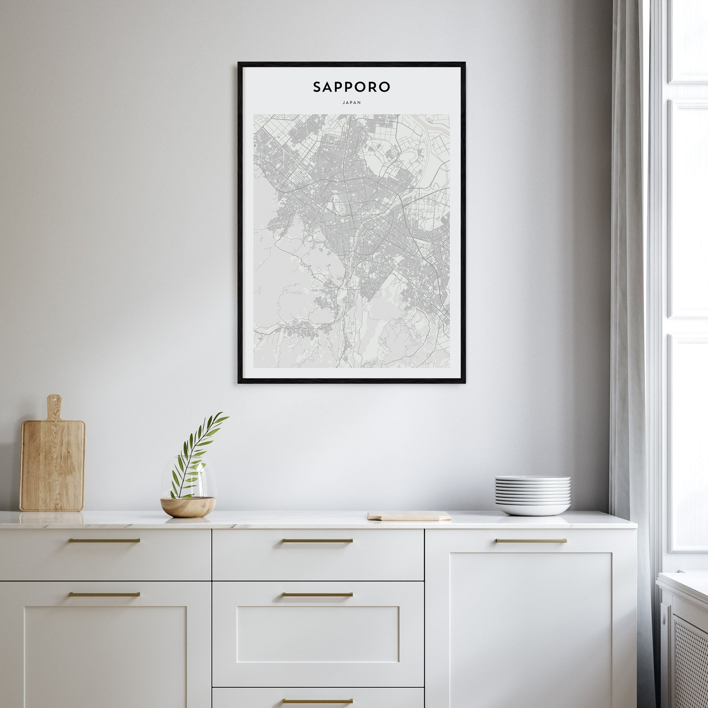 Sapporo Map Portrait Poster