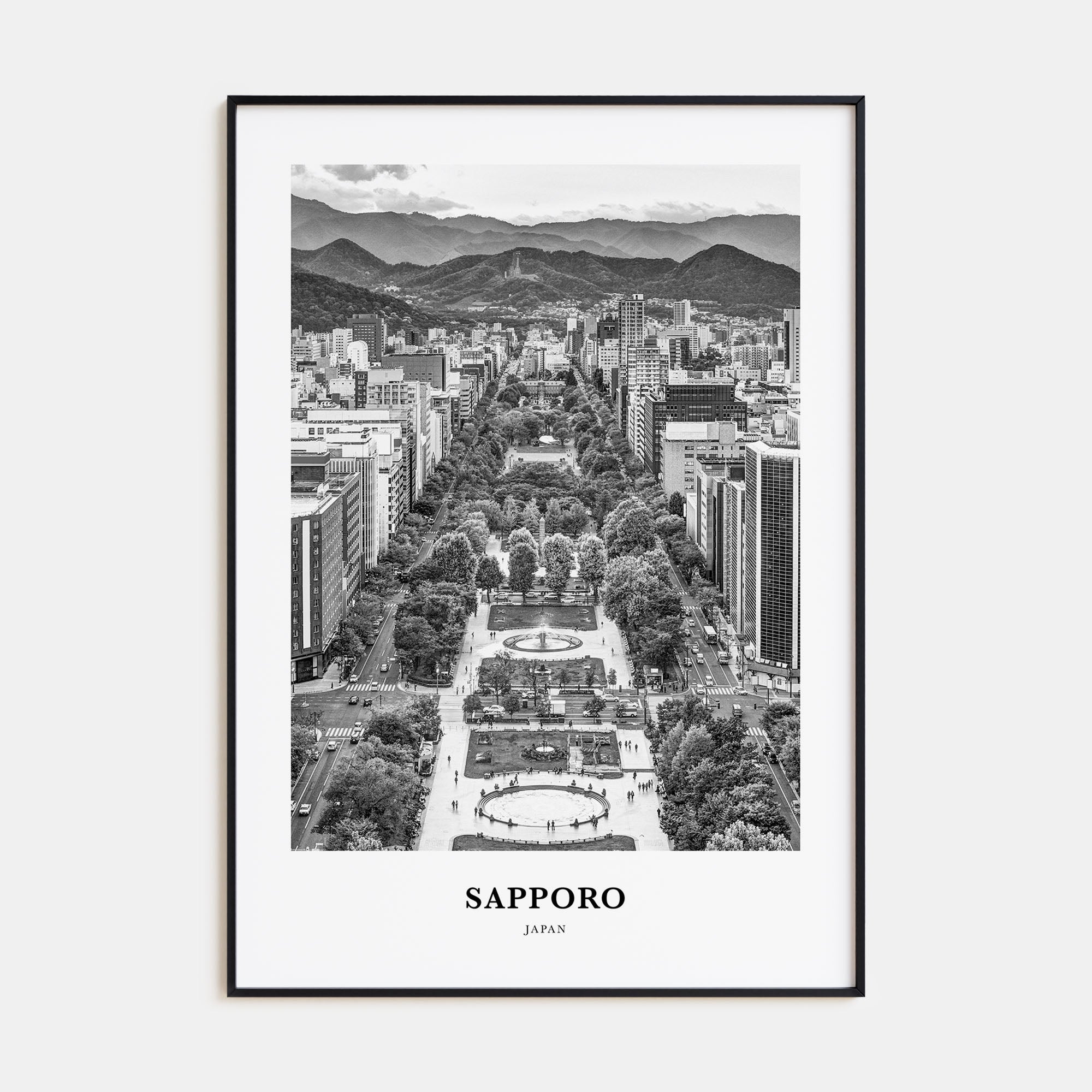 Sapporo Portrait B&W Poster