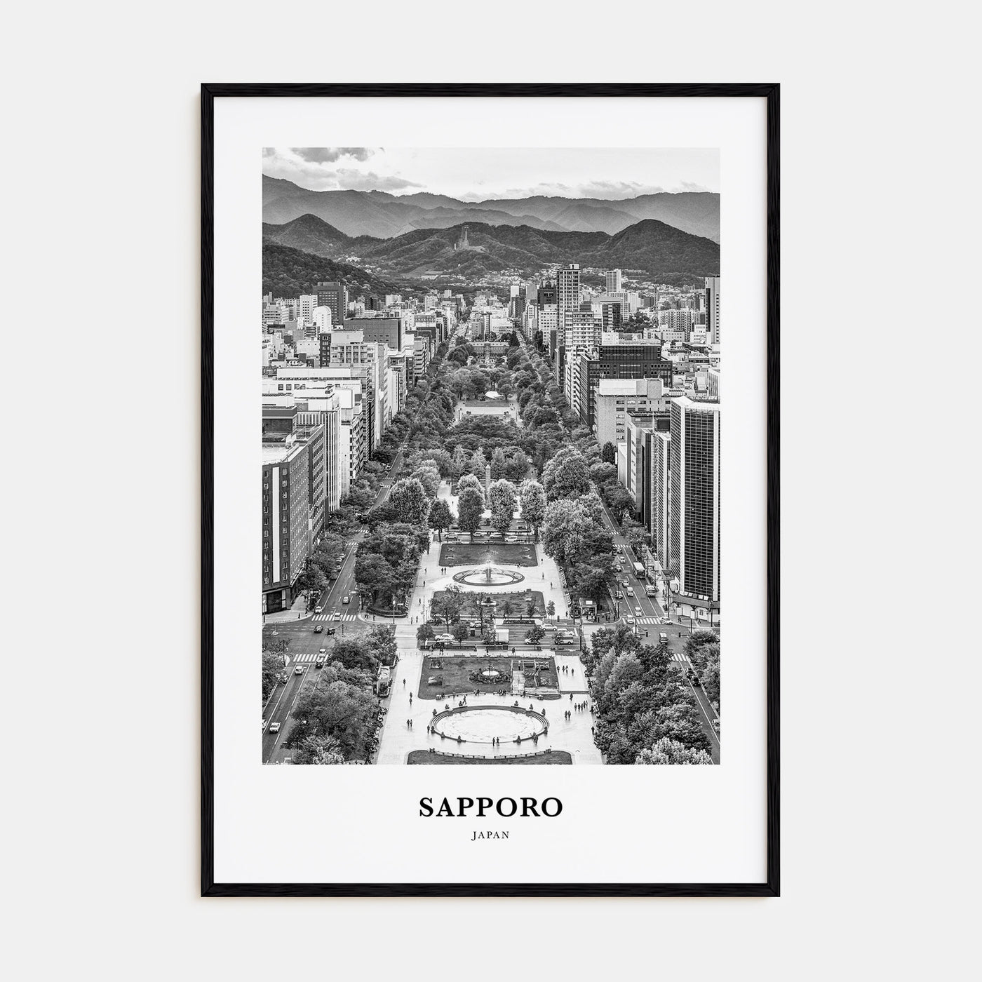 Sapporo Portrait B&W Poster