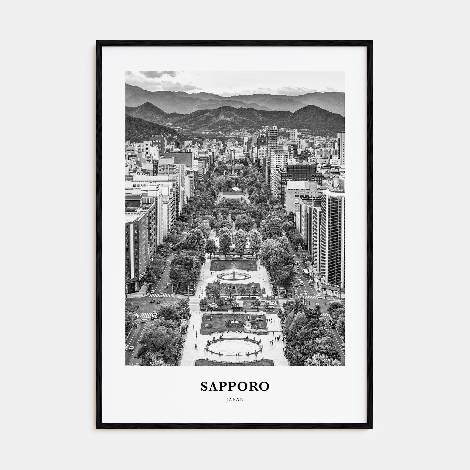 Sapporo Portrait B&W Poster