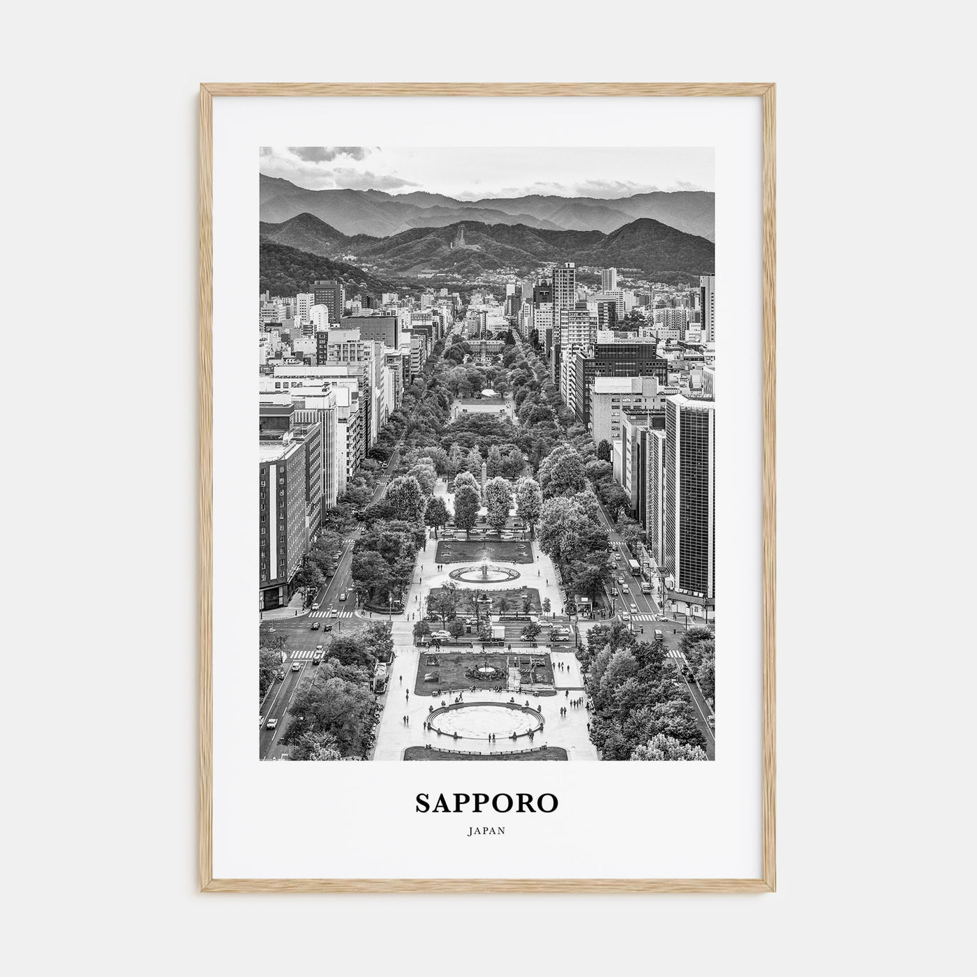 Sapporo Portrait B&W Poster