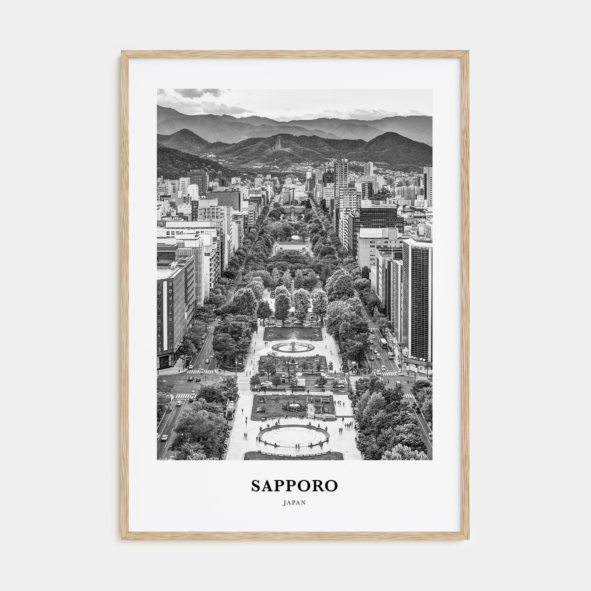 Sapporo Portrait B&W Poster