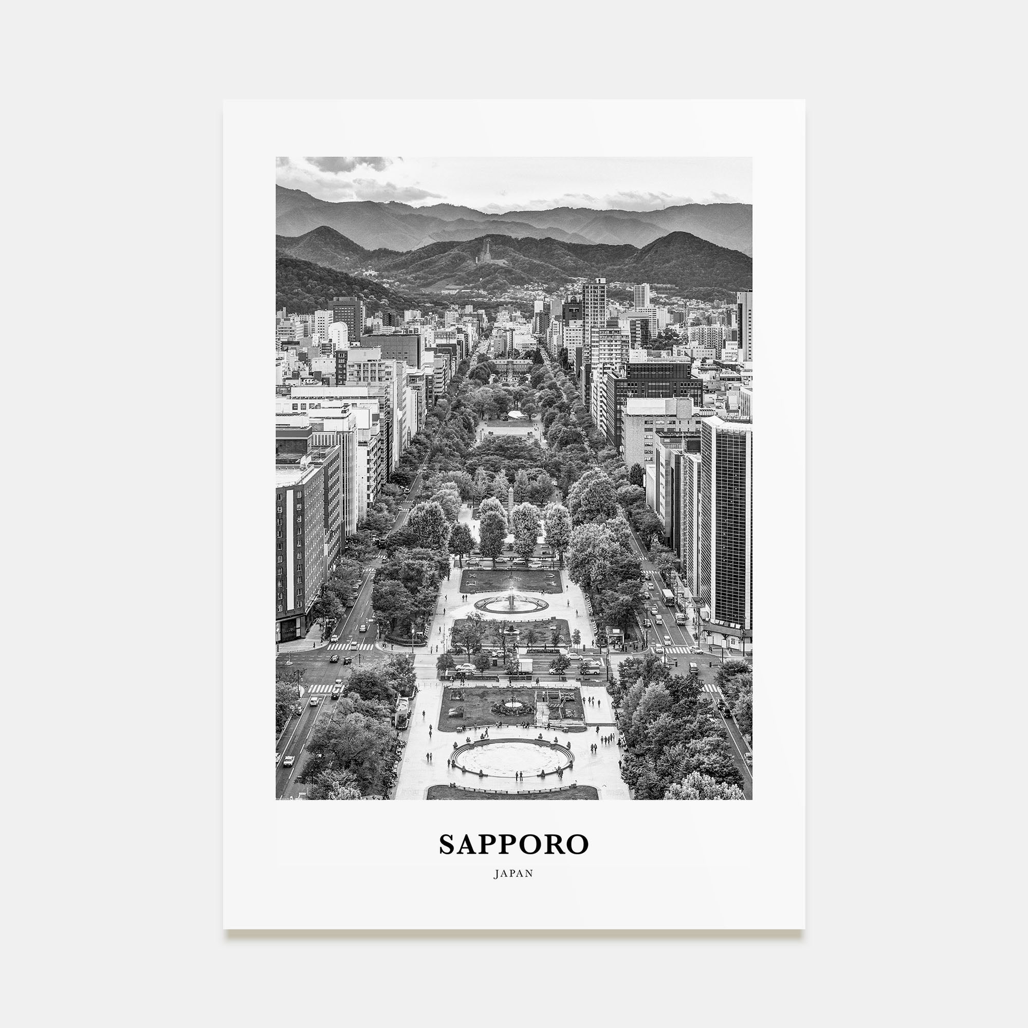 Sapporo Portrait B&W Poster