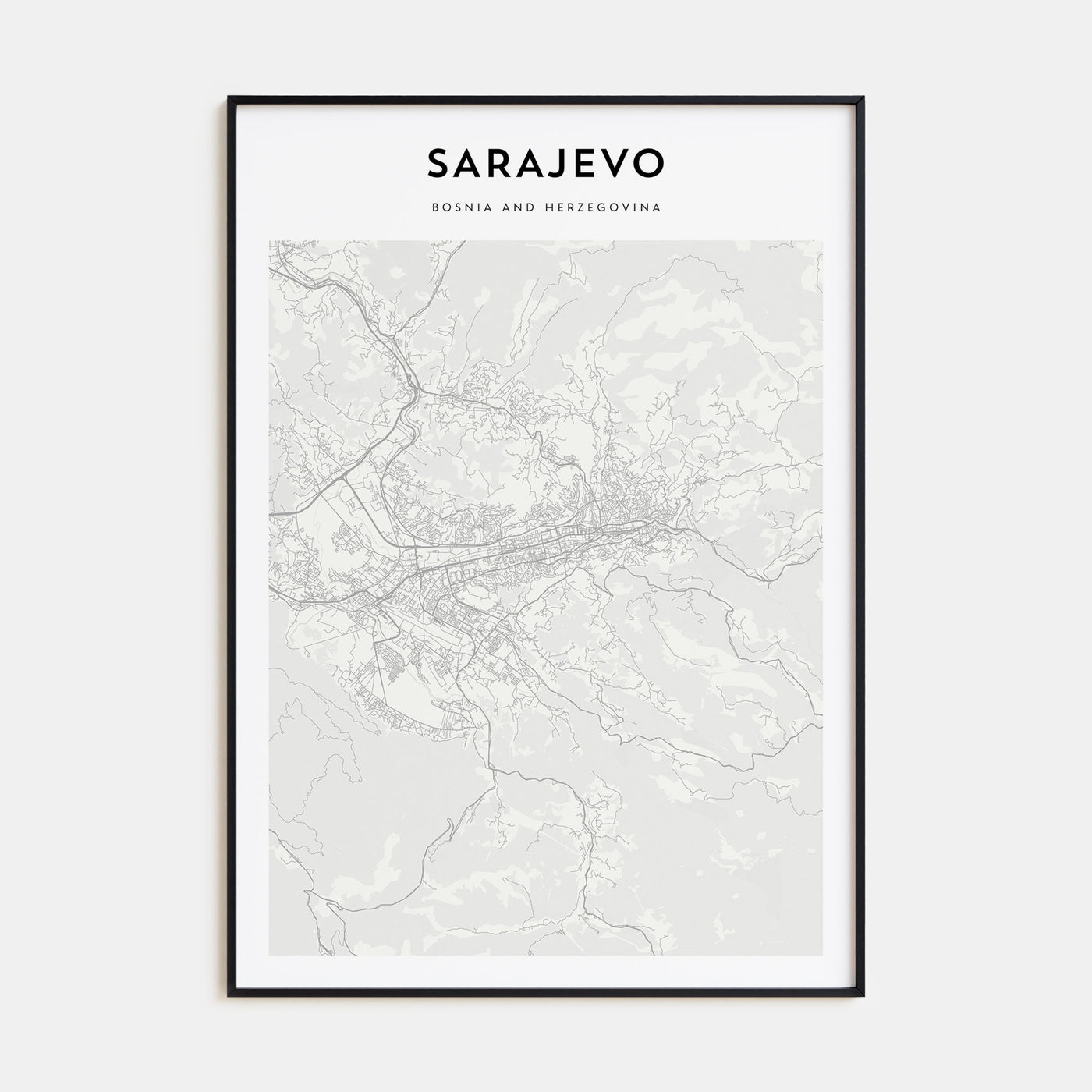 Sarajevo Map Portrait Poster