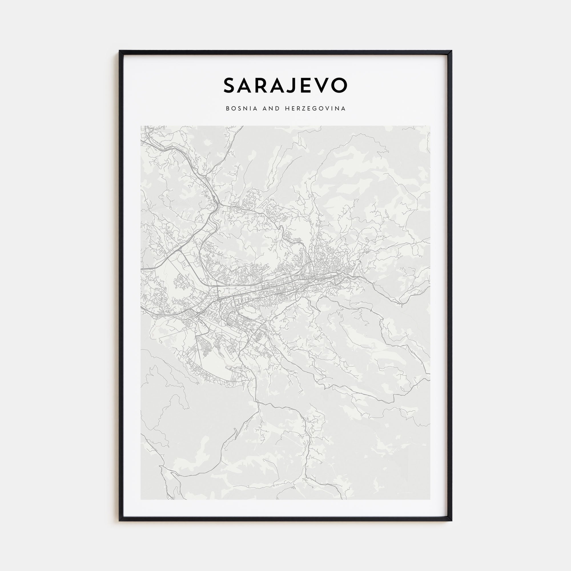 Sarajevo Map Portrait Poster