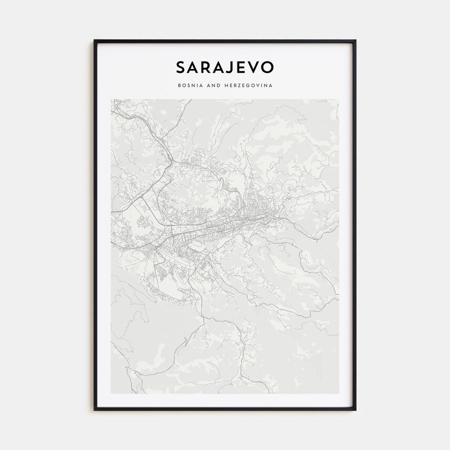 Sarajevo Map Portrait Poster