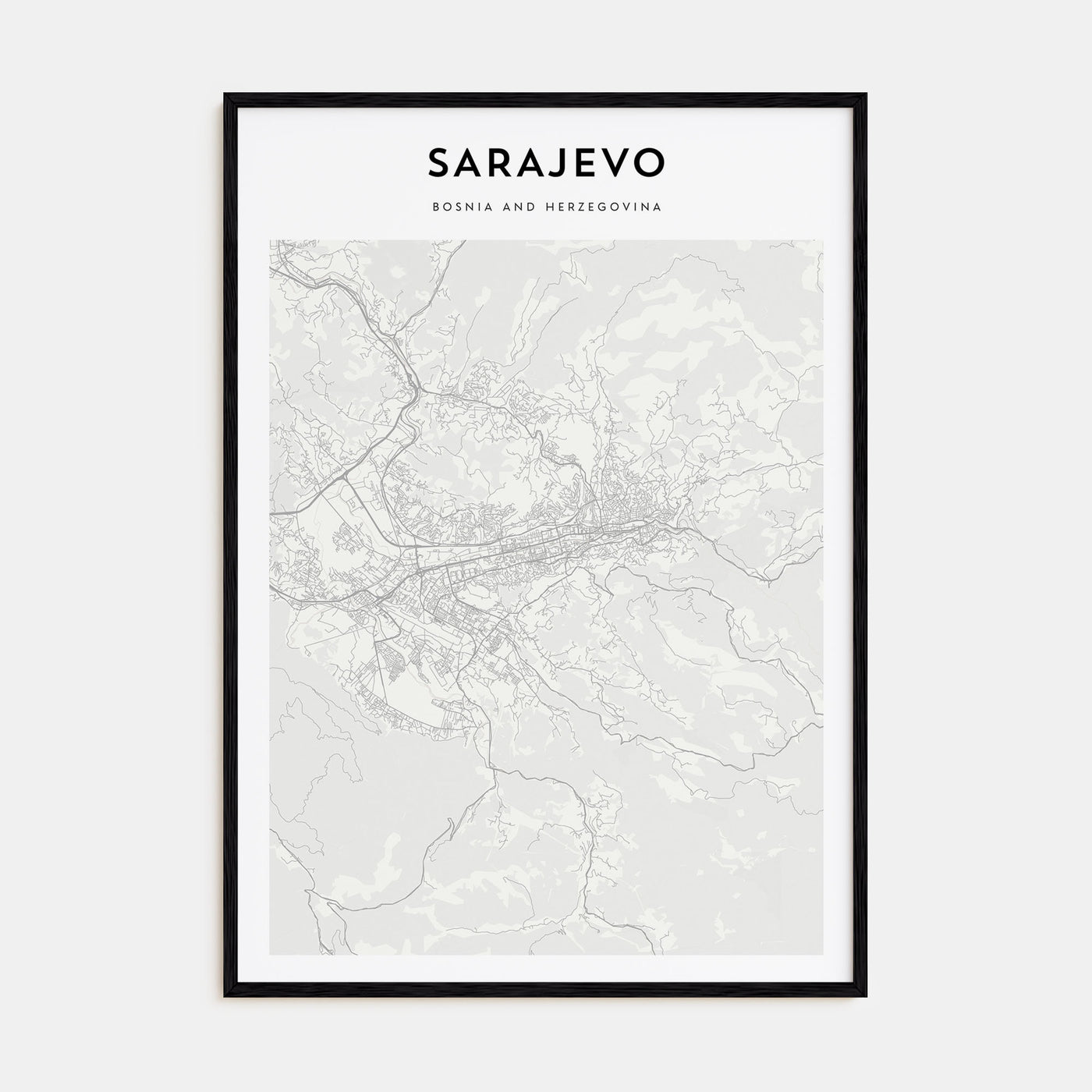 Sarajevo Map Portrait Poster