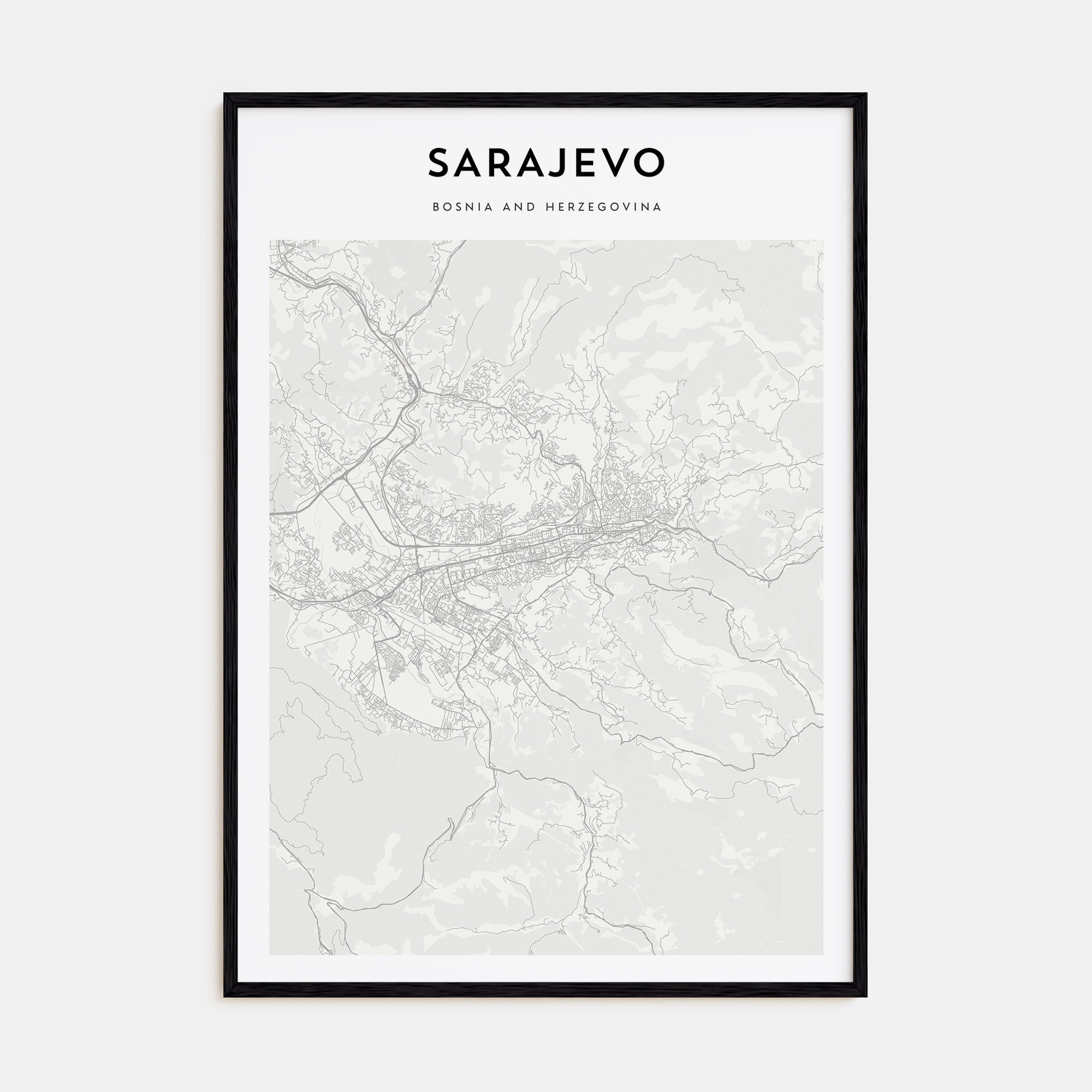 Sarajevo Map Portrait Poster