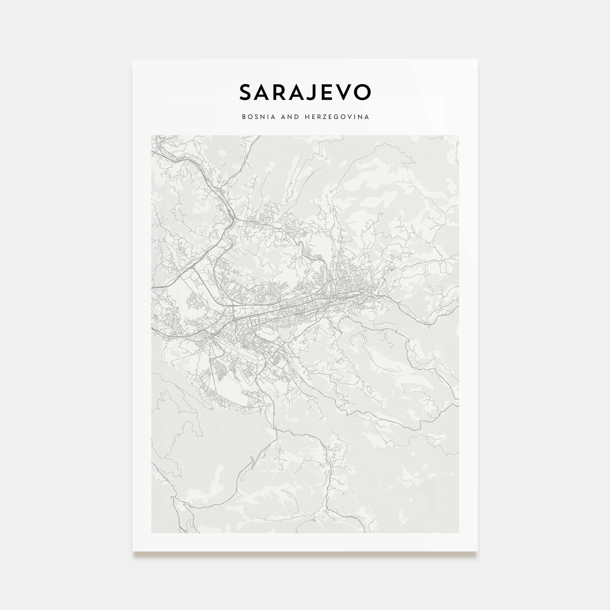 Sarajevo Map Portrait Poster