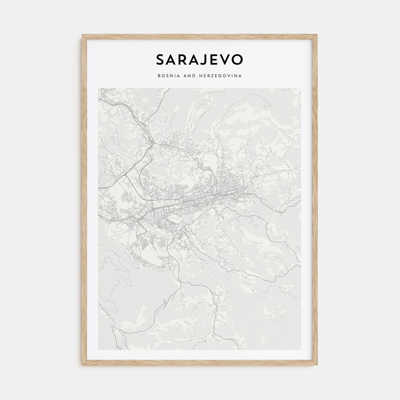 Sarajevo Map Portrait Poster