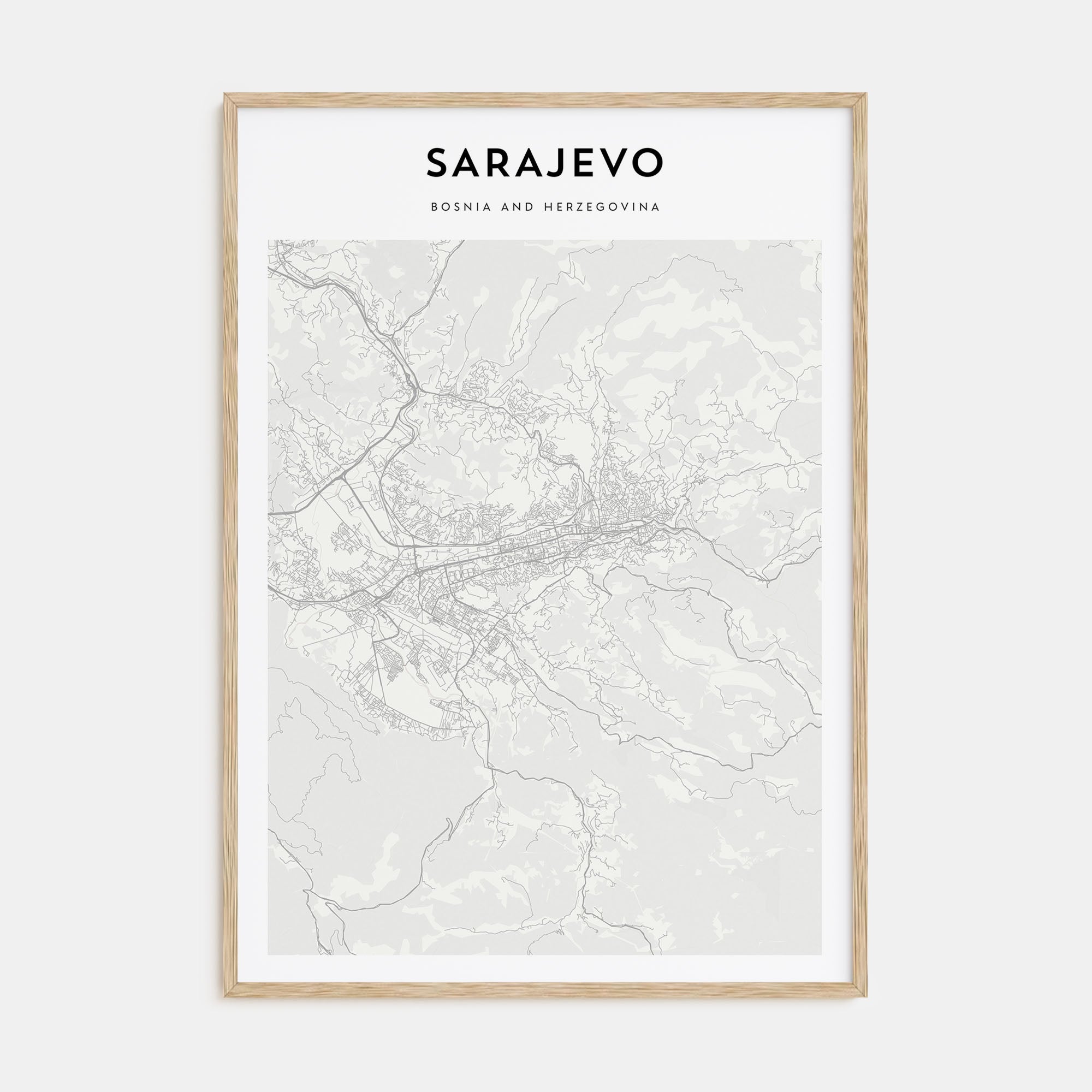 Sarajevo Map Portrait Poster