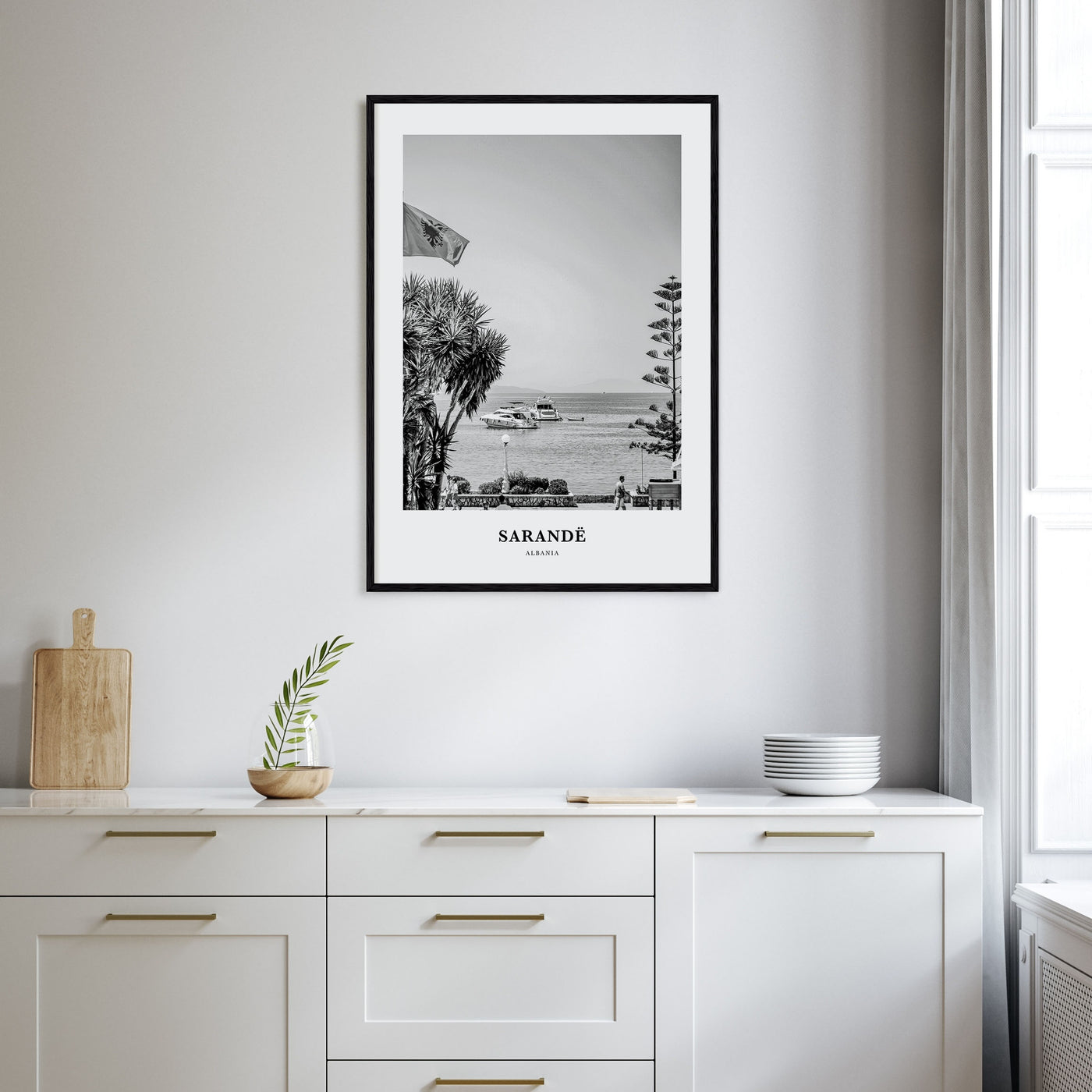 Sarandë Portrait B&W Poster