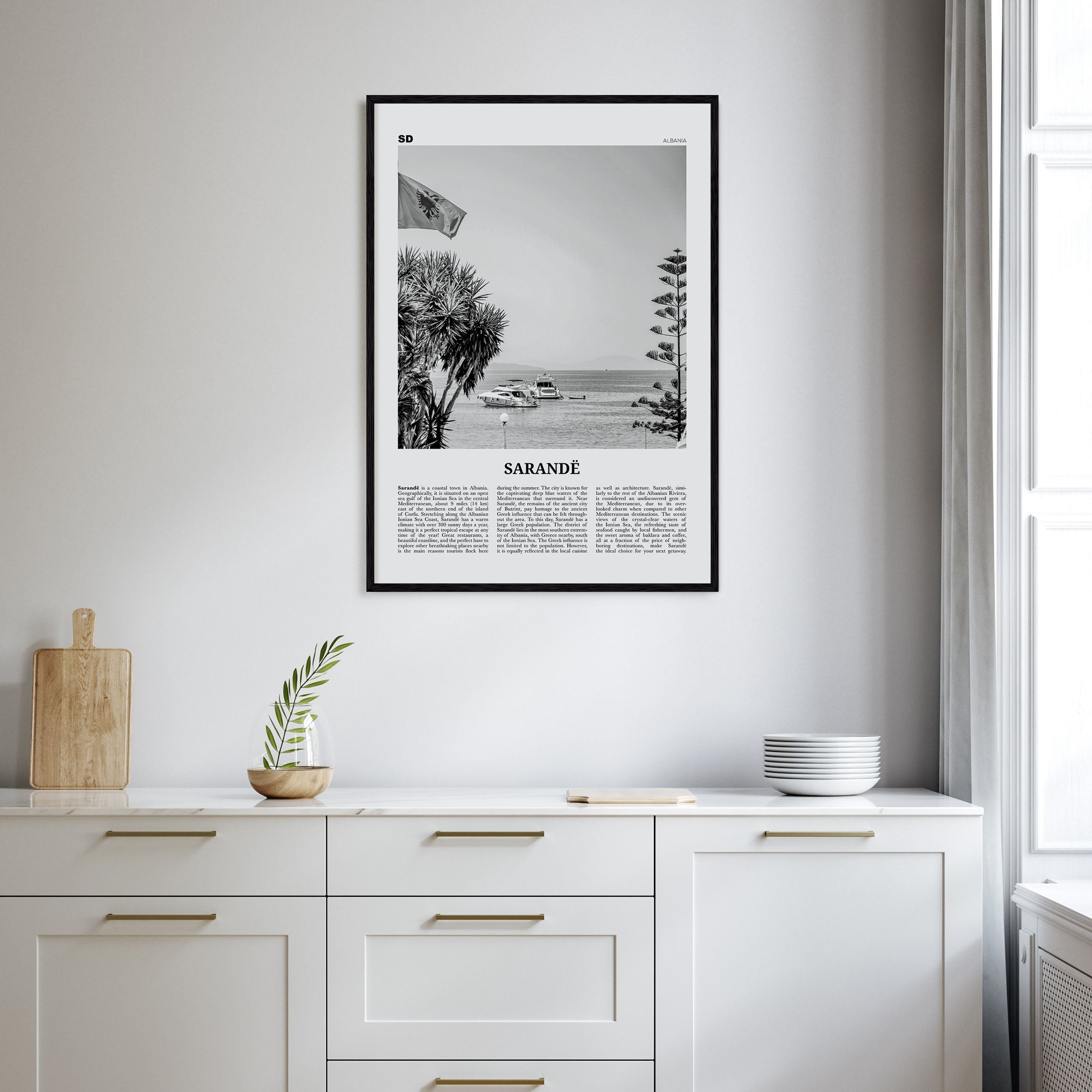 Sarandë Travel B&W Poster