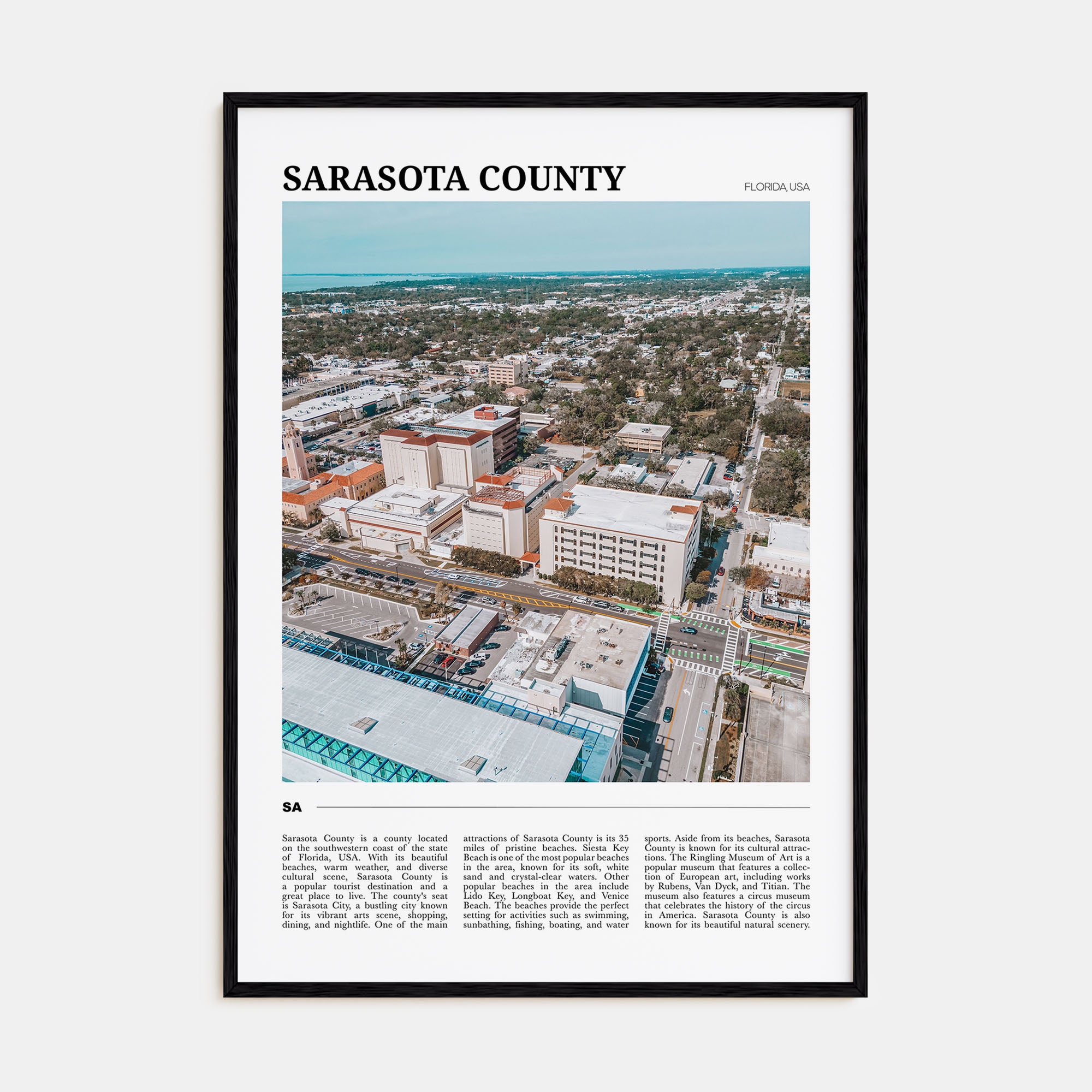 Sarasota County Travel Color Poster