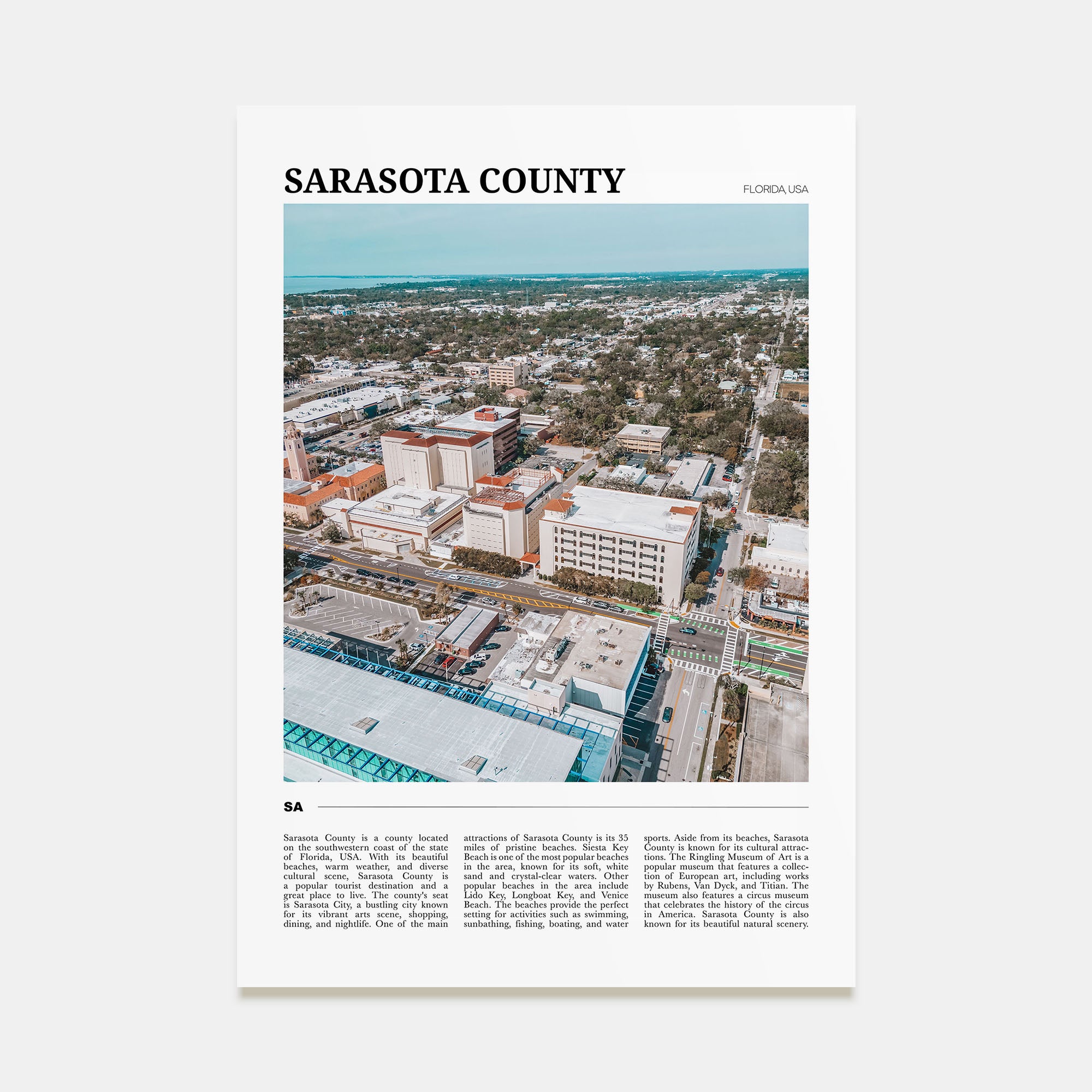Sarasota County Travel Color Poster