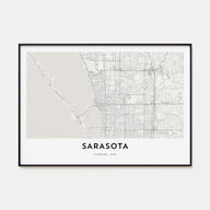 Sarasota Map Landscape Poster