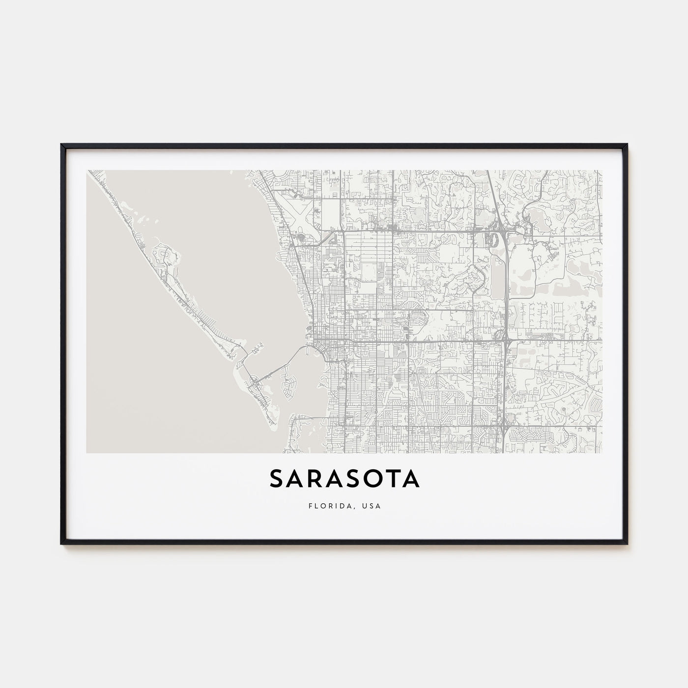 Sarasota Map Landscape Poster