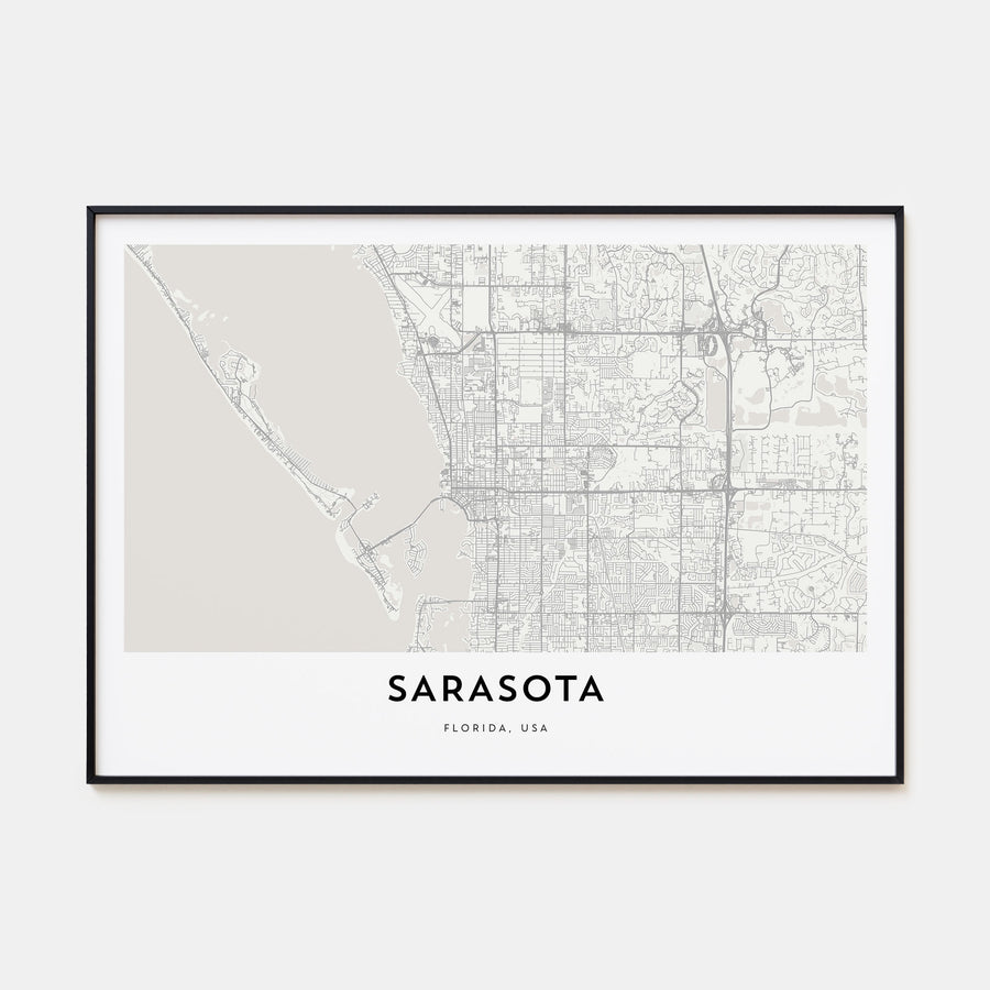 Sarasota Map Landscape Poster