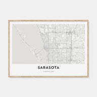 Sarasota Map Landscape Poster