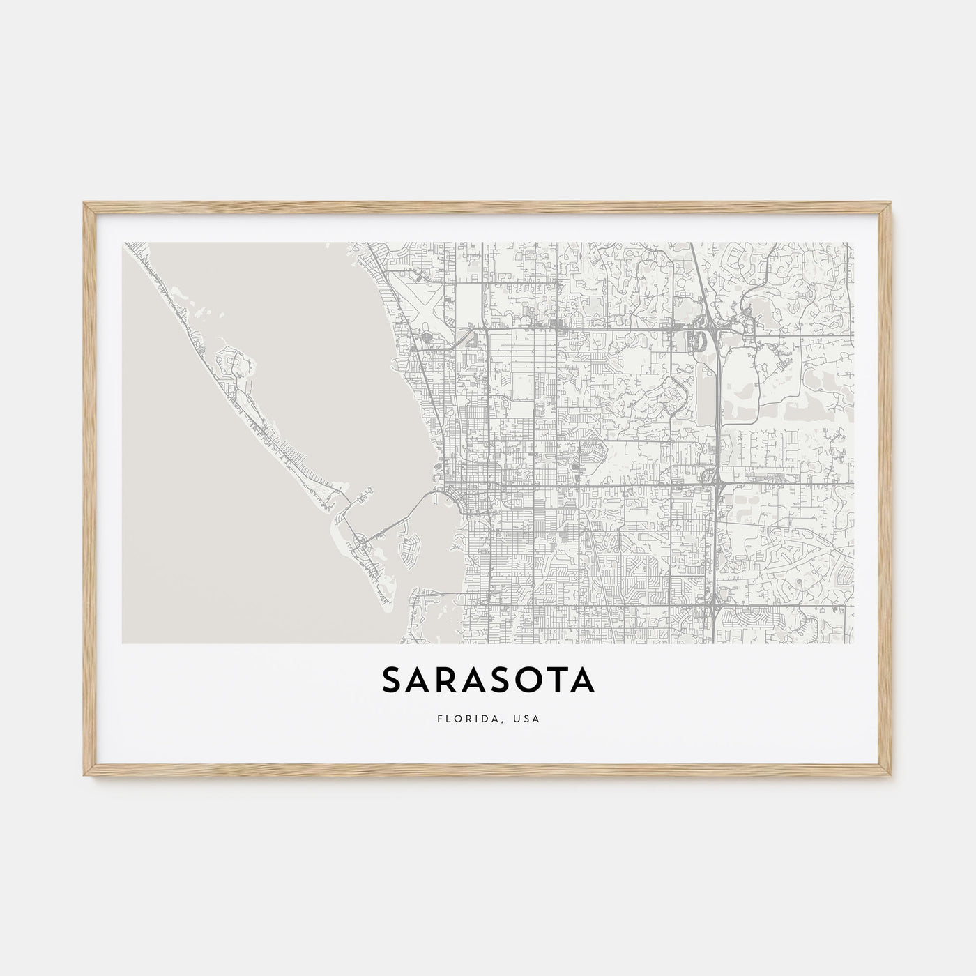 Sarasota Map Landscape Poster